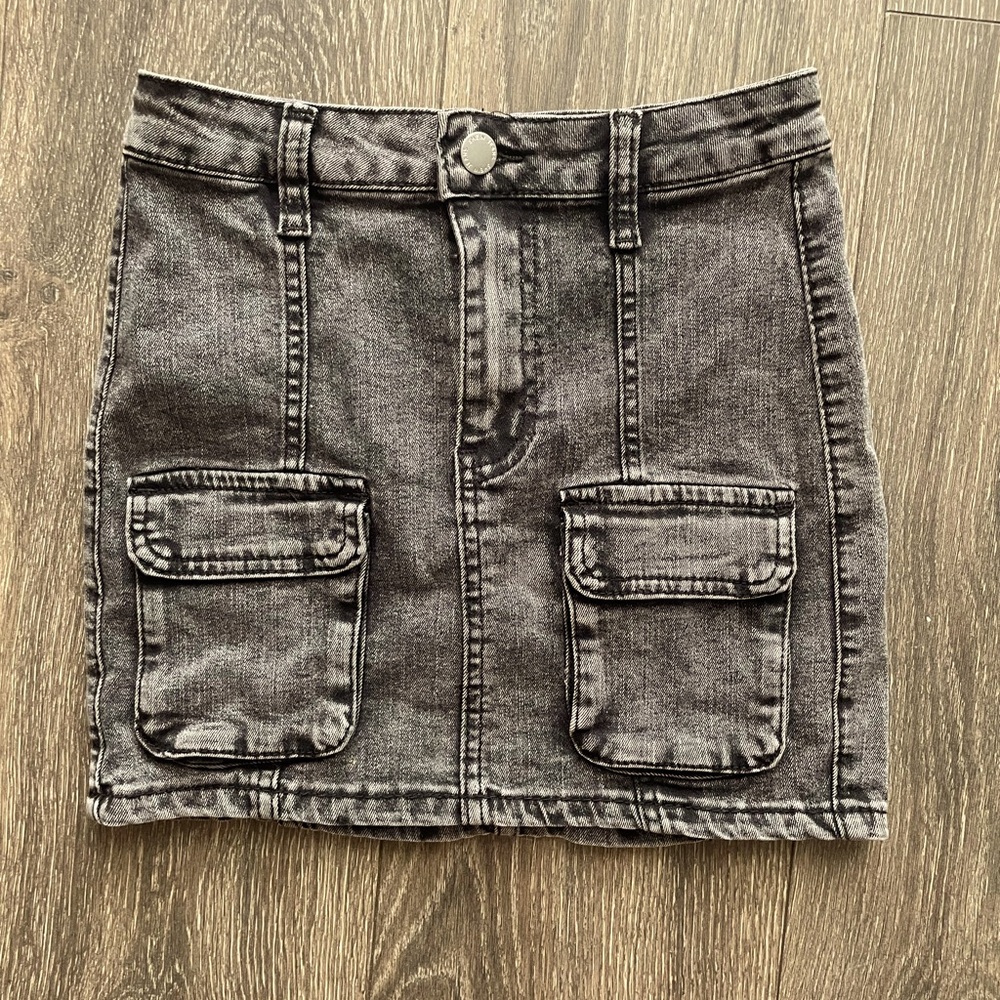 Stylish Black Denim Mini Skirt teen 10-11 youth fits girl 16 or teen XS school